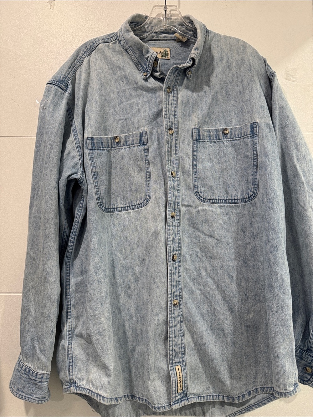 Vintage Sears FieldMaster Light Blue Denim Workshirt - Men's (100% Cotton )